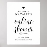 Black Bold Script Online Bridal Shower Welcome