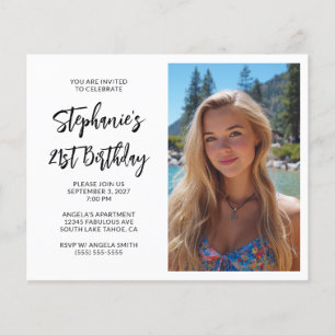 Black Bold Script Photo 21st Birthday Flyer