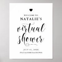 Black Bold Script Virtual Bridal Shower Welcome