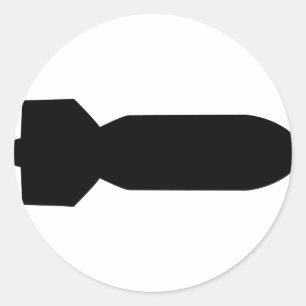 black bomb icon classic round sticker