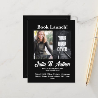 Black Book Launch Invitation – Add Book Cover Postcard