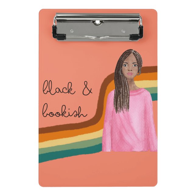 Black Book Lovers Gifts for Teens, Girls, Writers Mini Clipboard (Front)