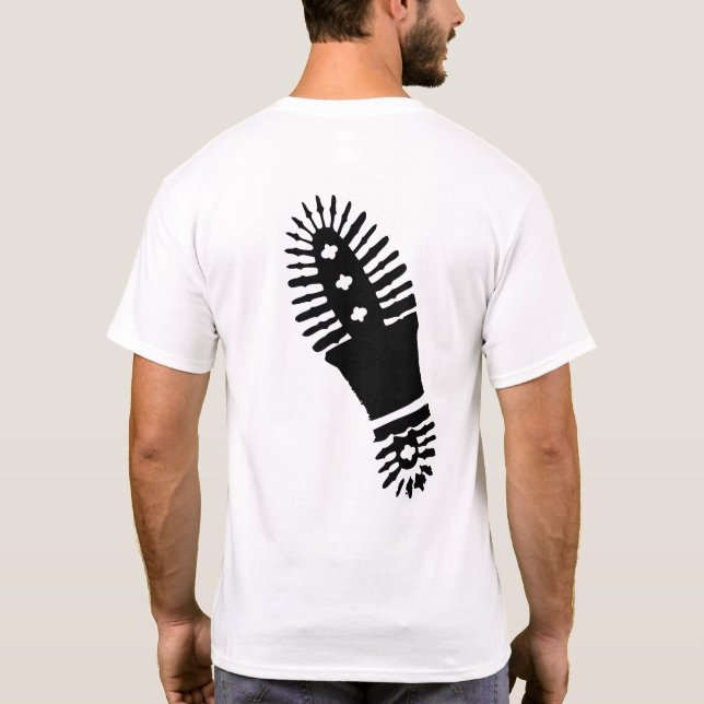 Black Bootprint (back design) T-Shirt (Back)