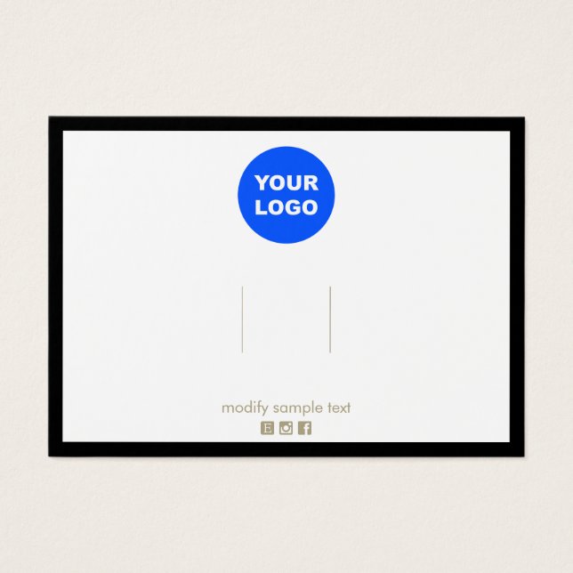 Black Border Add Logo Hair Bow Display Card (Front)