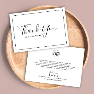 Black Border and White Add Your Logo Thank You Card