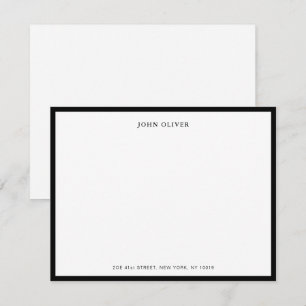 Black border Classic Formal flat Note Card