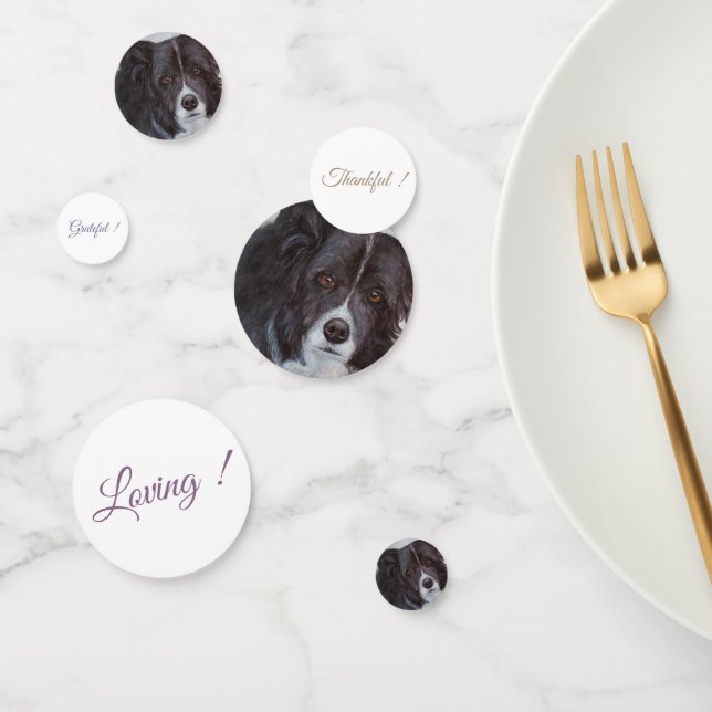 Black Border Collie Dog Birthday Confetti (Group)