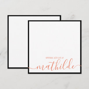 Black Border Coral Script Bridal Shower Card