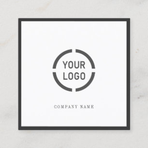 Black border custom company logo professional square business card