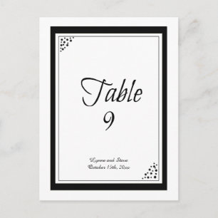 Black Border Dots Table Seating Card