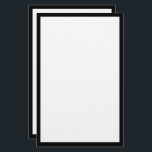 Black Border Edge Solid White Plain Custom Colour Stationery<br><div class="desc">Printed with black borders in solid white background. Feel free to customise as you wish by adding your own texts or choose a different background colour!</div>