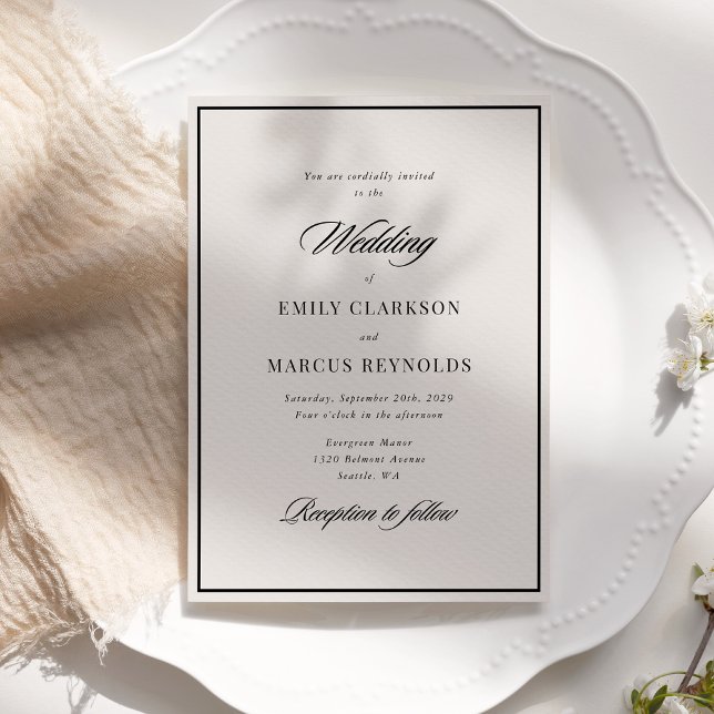 Black border modern wedding invitation (Creator Uploaded)