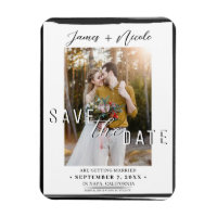 Black Border Overlay Photo Save the Date Wedding