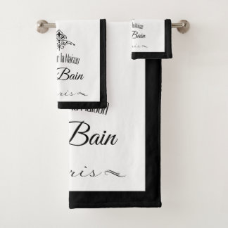 Black Border Paris Hotel Bath Towel Set