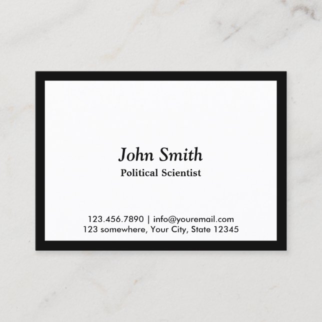Black Border Political Scientist Business Card (Front)