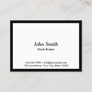 Black Border Stock Broker Business Card