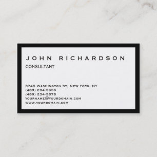 Black Border White Professional Business Card