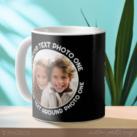 Black Border with 2 Photos - Text around a Circle