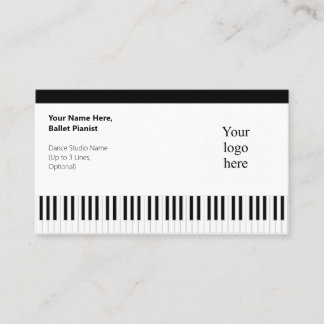 Black Borders & Logo Ballet Pianist Business Card