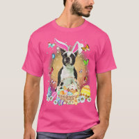 BLACK Boston Terrier Bunny Easter's Day Eggs Butte
