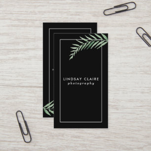 Black Botanical Business Cards