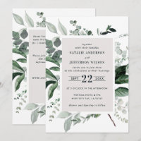 Black botanical floral elegant wedding details QR