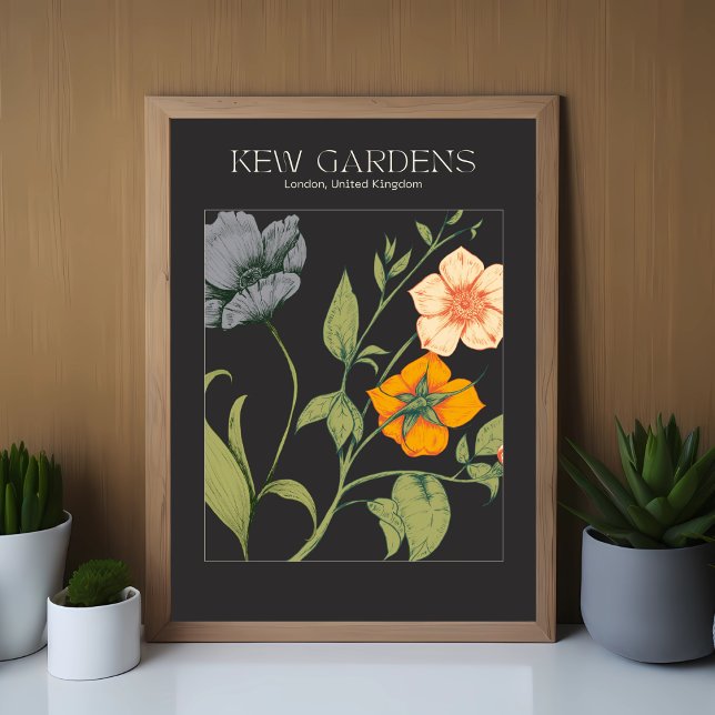 Black Botanical Floral Wall Art Poster (Creator Uploaded)