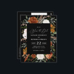 Black botanical rustic elegant modern wedding save postcard<br><div class="desc">Rustic watercolor floral wedding save the date invite. With beautiful rust,  terracotta,  blush pink,  black and sage green pampas grass eucalyptus watercolor details. This modern wedding invite is sure to set the style for your big day.</div>