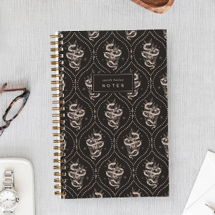 Black Botanical Snake Personalised Notebook