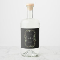 Black Botanicals Gold Modern Eucalyptus Gin Oval