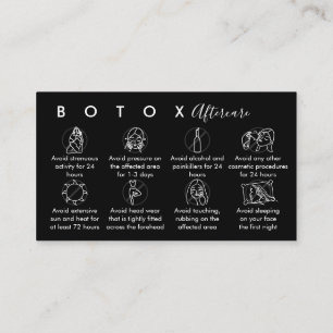 Black Botox Aftercare Instructions Business Card