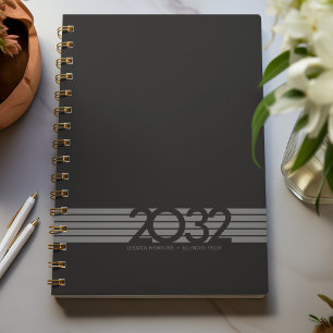Black Bottom Stripe Spiral Weekly Planner
