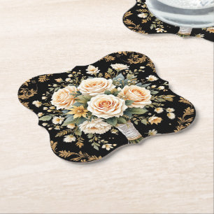 Black Bouquet Coasters