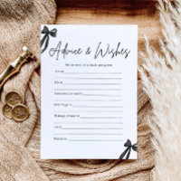 Black Bow Advice and Wishes Bridal Shower Game