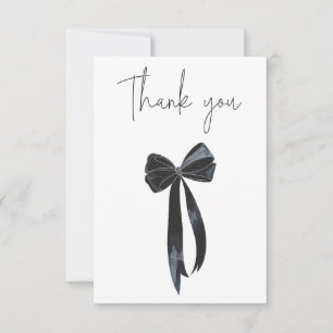 Black Bow Birthday Thank You Card