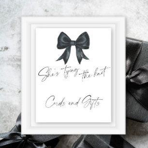 Black Bow Bridal shower Cards and Gifts Poster