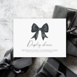 Black bow bridal shower Display shower Enclosure Card