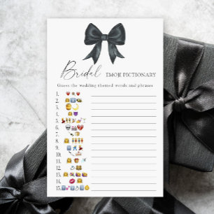 Black bow Bridal shower emoji pictionary