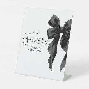 Black Bow Bridal Shower Favours Pedestal Sign