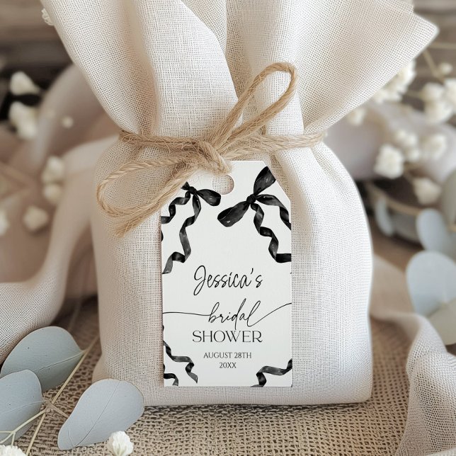 Black Bow Bridal Shower  Gift Tags (Creator Uploaded)