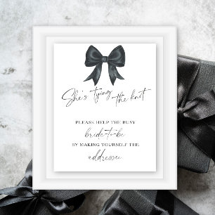 Black bow Bridal shower - Help the busy bride Poster