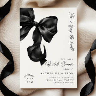 Black Bow Bridal Shower Invitation