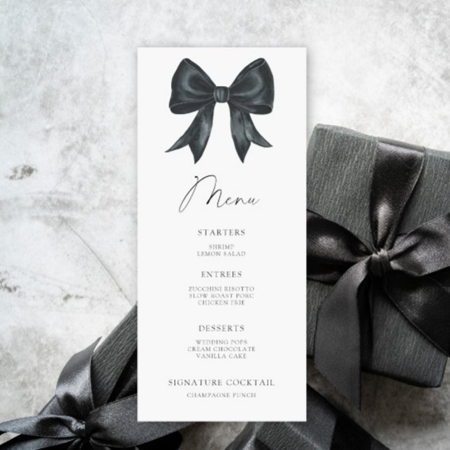 Black Bow Bridal shower menu (Creator Uploaded)