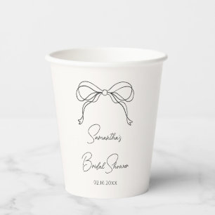 Black Bow Bridal Shower Paper Cups
