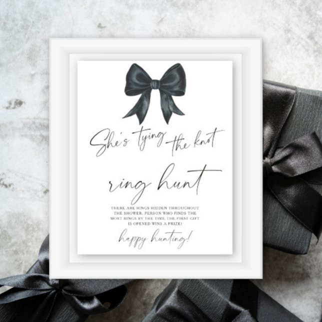 Black bow bridal shower Ring hunt game Poster (Creator Uploaded)