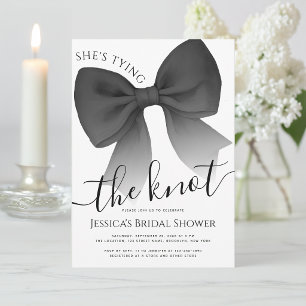 Black Bow Bridal Shower She's Tying the Knot Invitation