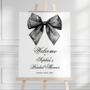 Black Bow Bridal Shower Welcome Sign