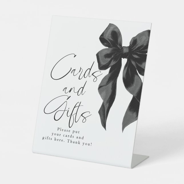 Black Bow Cards and Gifts Bridal Shower Pedestal Sign (Front)