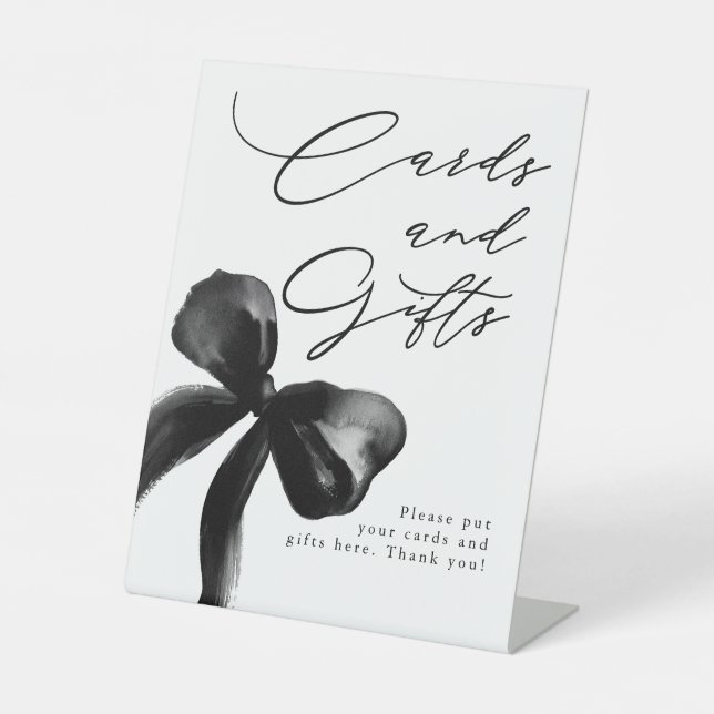 Black Bow Cards and Gifts Bridal Shower Pedestal Sign (Front)