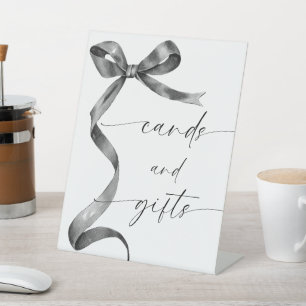 Black Bow Cards and Gifts Pedestal Sign